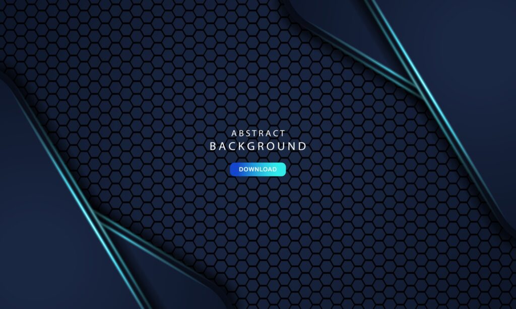 Hexagonal abstract metal background with light blue effect Free Vector