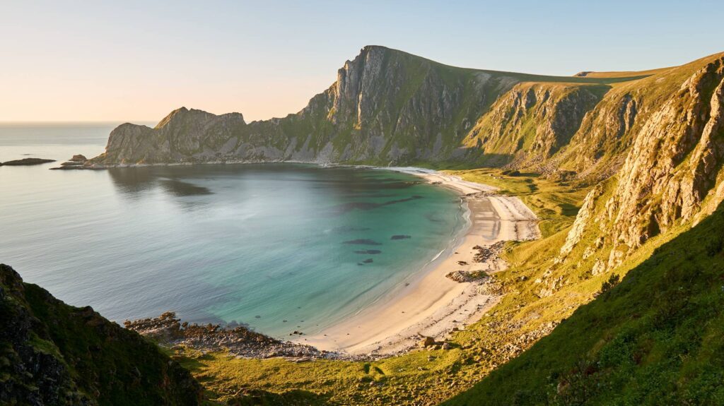 Hidden Beach between Mountains in North Norway Free Photo