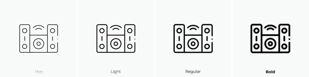 hifi icon. Thin, Light, Regular And Bold style design isolated on white background Stock Free