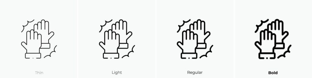 high five icon. Thin, Light, Regular And Bold style design isolated on white background Stock Free