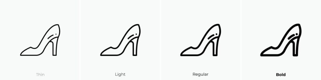 high heel icon. Thin, Light, Regular And Bold style design isolated on white background Stock Free