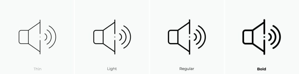 high volume icon. Thin, Light, Regular And Bold style design isolated on white background Stock Free