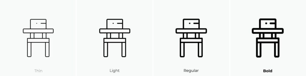 highchair icon. Thin, Light, Regular And Bold style design isolated on white background Stock Free