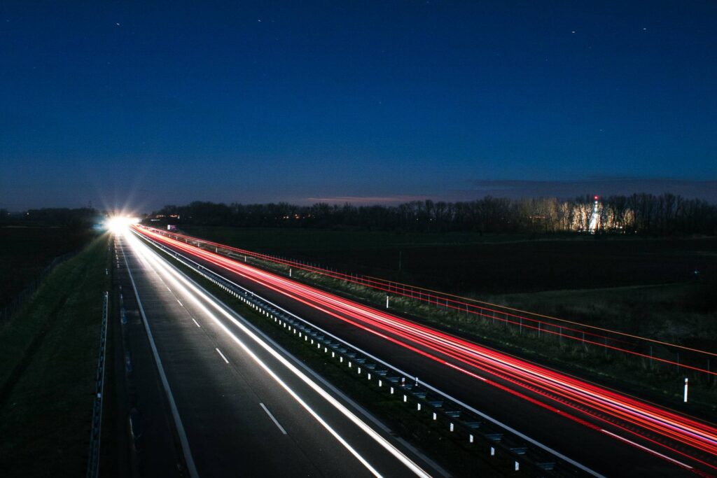 Highway at Night Free Photo