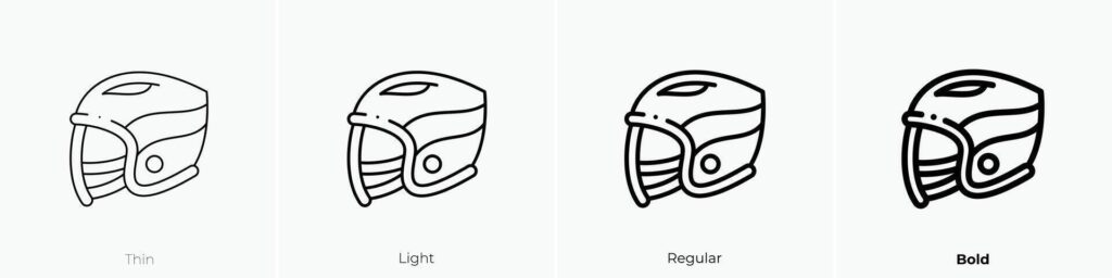 hockey helmet icon. Thin, Light, Regular And Bold style design isolated on white background Stock Free