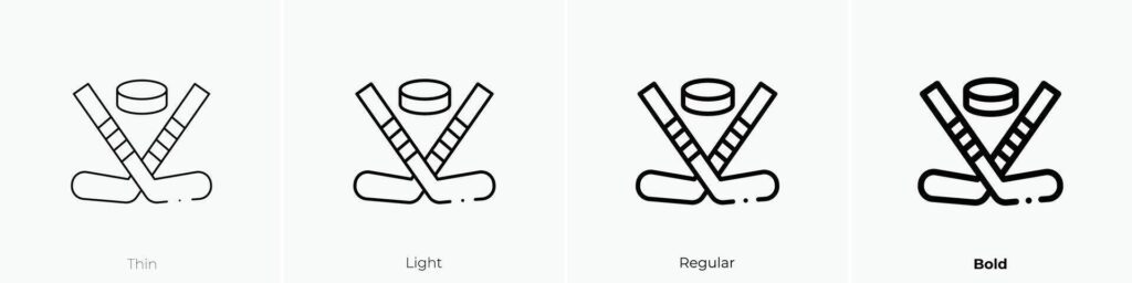 hockey icon. Thin, Light, Regular And Bold style design isolated on white background Stock Free