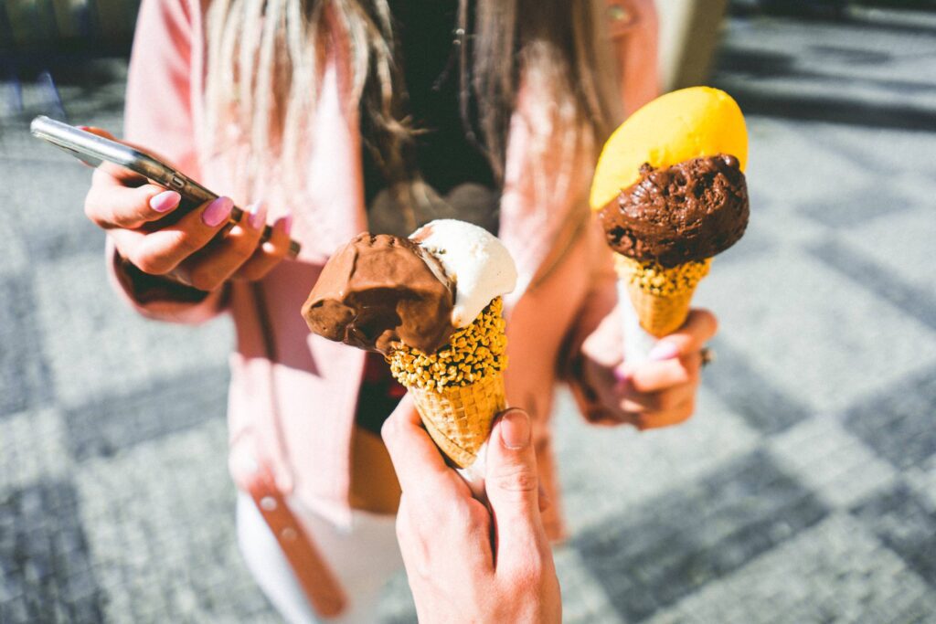 Holding an Ice Cream Free Photo