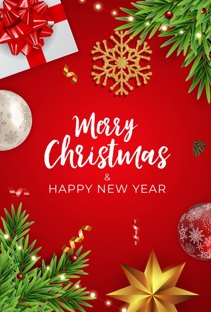 Holiday New Year and Merry Christmas Background. Vector Illustration Free Vector