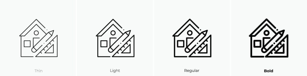 home icon. Thin, Light, Regular And Bold style design isolated on white background Stock Free