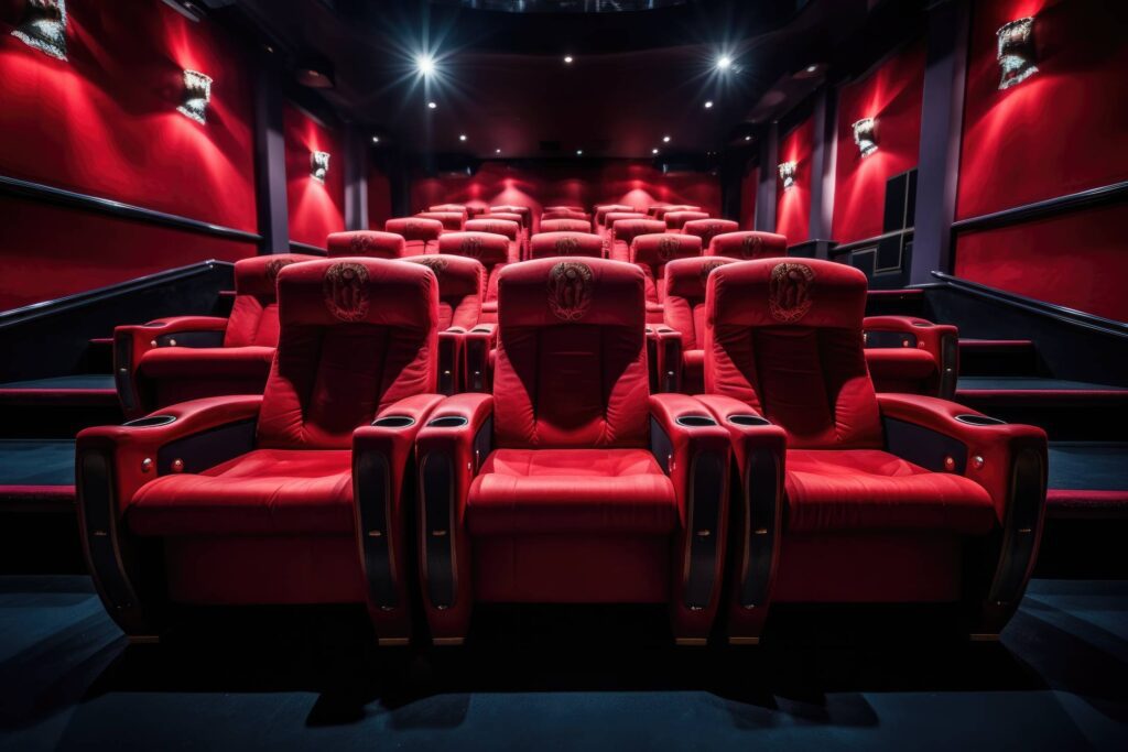 Home Theatre Red Seats Small Cinema Stock Free