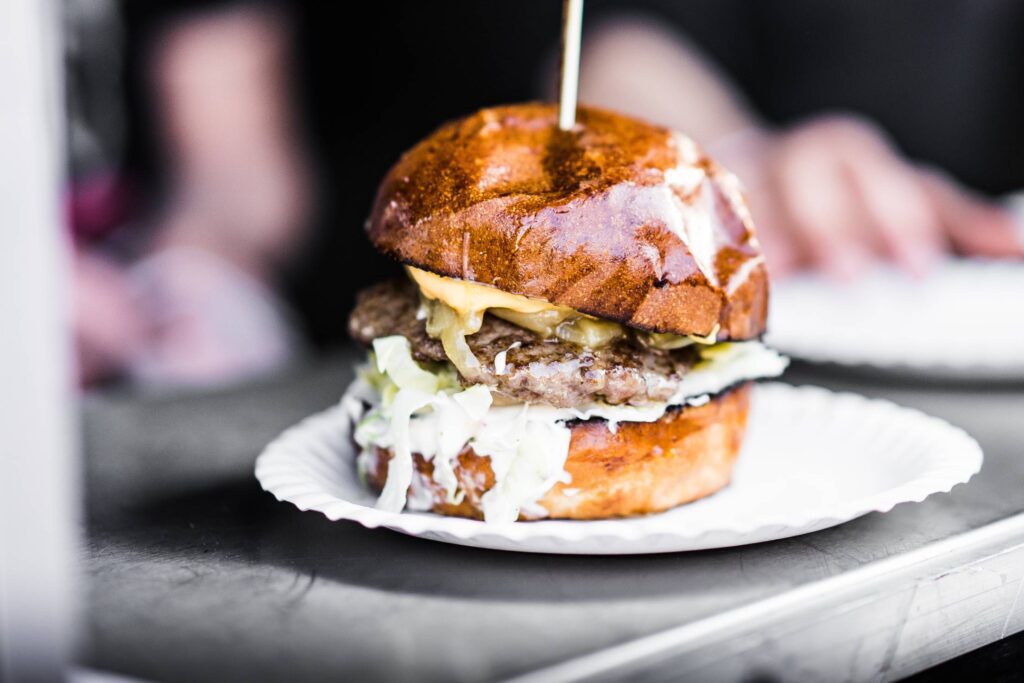 Homemade Fresh Hamburger at Friends Party Free Photo