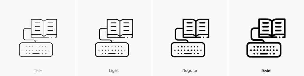 homework icon. Thin, Light, Regular And Bold style design isolated on white background Stock Free