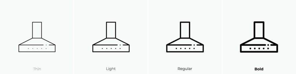 hood icon. Thin, Light, Regular And Bold style design isolated on white background Stock Free