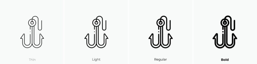 hook icon. Thin, Light, Regular And Bold style design isolated on white background Stock Free