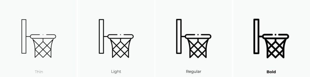 hoop icon. Thin, Light, Regular And Bold style design isolated on white background Stock Free