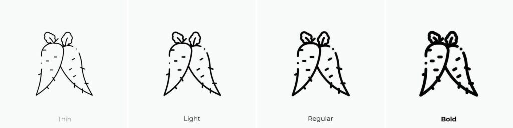 horseradish icon. Thin, Light, Regular And Bold style design isolated on white background Stock Free