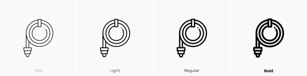 hose icon. Thin, Light, Regular And Bold style design isolated on white background Stock Free