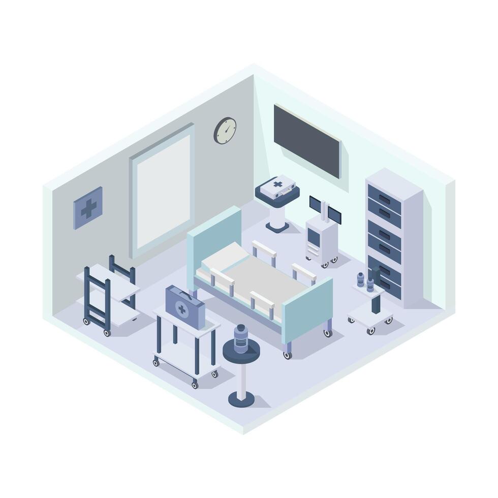 Hospital Room Icon On Background Stock Free