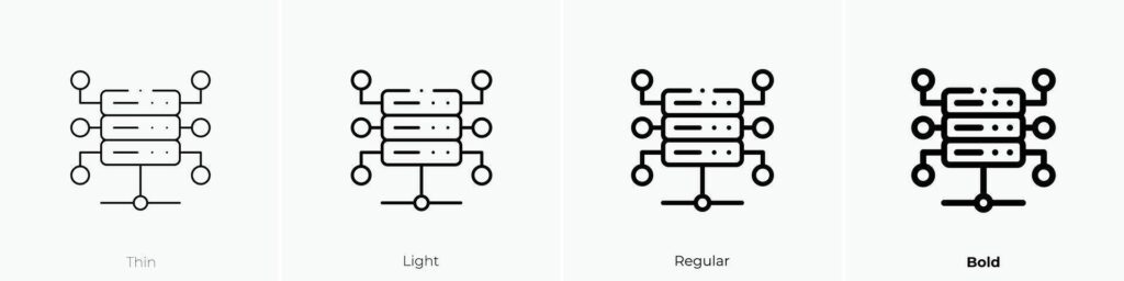 hosting icon. Thin, Light, Regular And Bold style design isolated on white background Stock Free