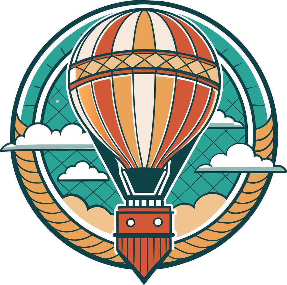 Hot air balloon icon. Transportation travel and trip theme. Colorful design. Stock Free