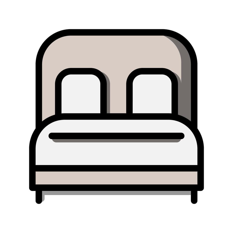 Hotel bedroom flat icon. symbol bed editable furniture. Stock Free