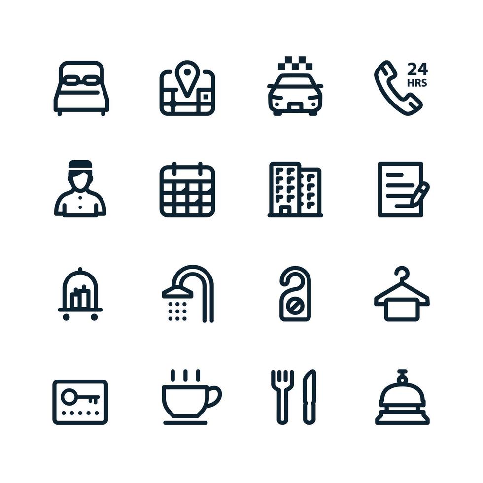 Hotel icons with White Background Stock Free and Free SVG