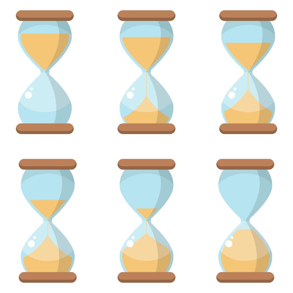 Hourglass icon set isolated Stock Free