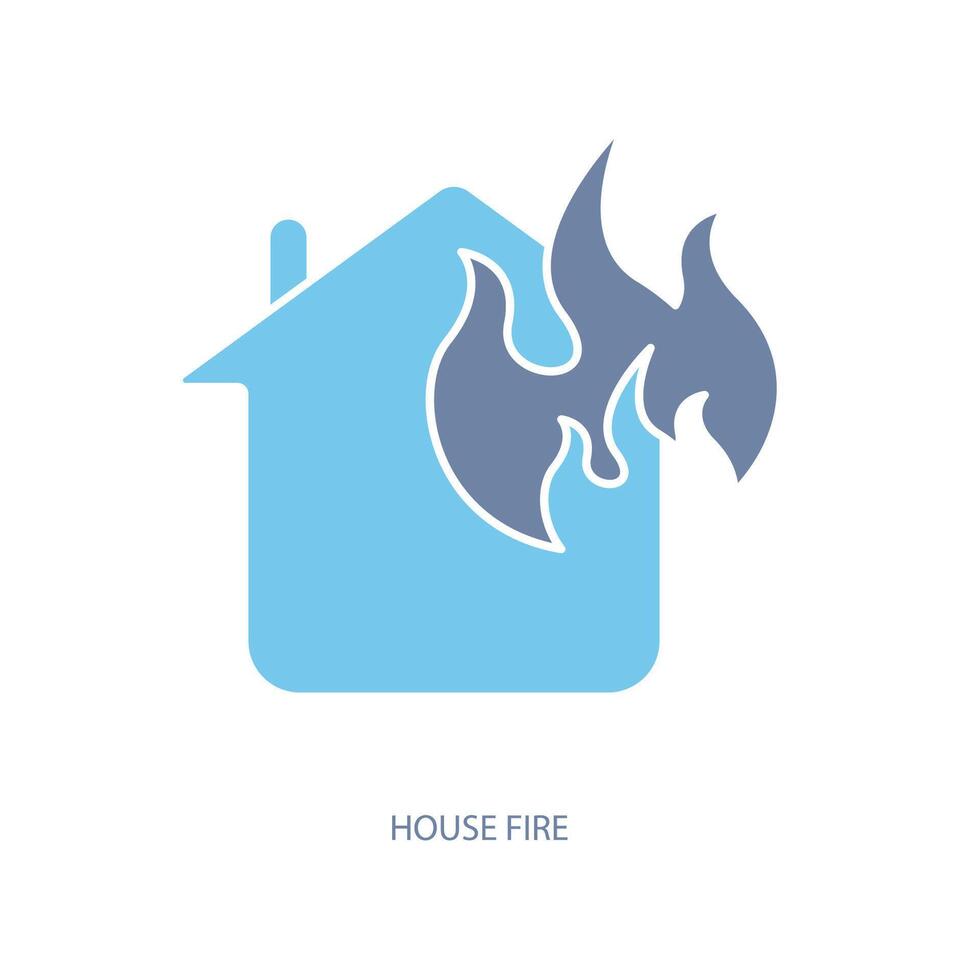 house fire concept line icon. Simple element illustration. house fire concept outline symbol design. Stock Free