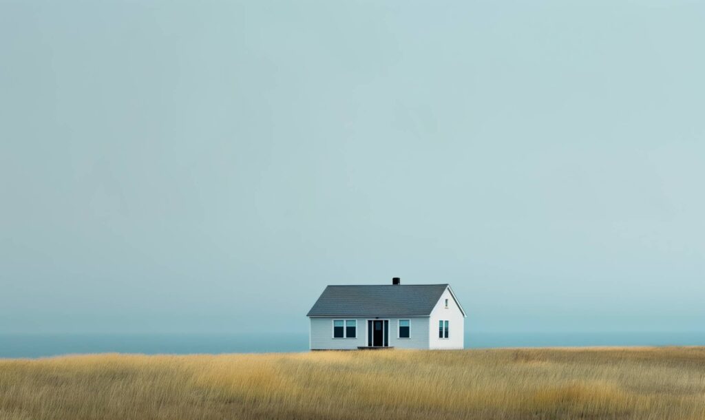 House in Solitude Place for Text Stock Free