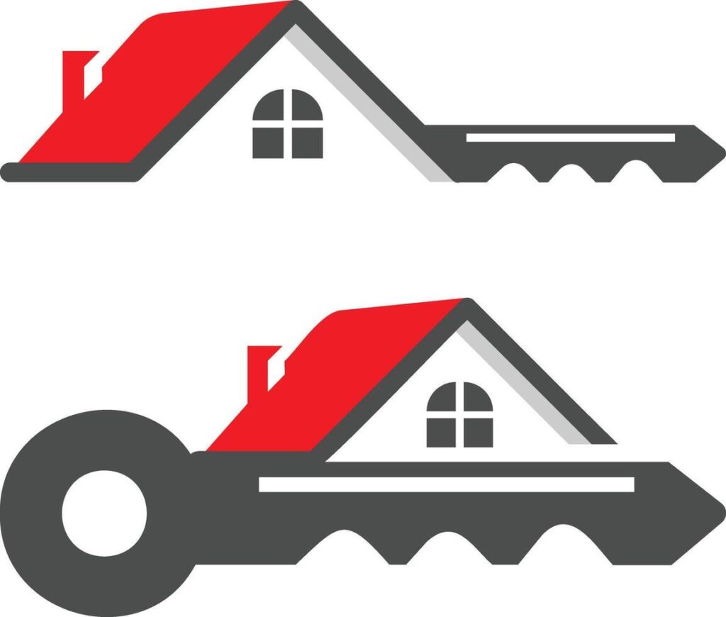 House key icon set for real estate logo design Stock Free