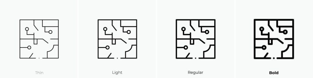 house plan icon. Thin, Light, Regular And Bold style design isolated on white background Stock Free