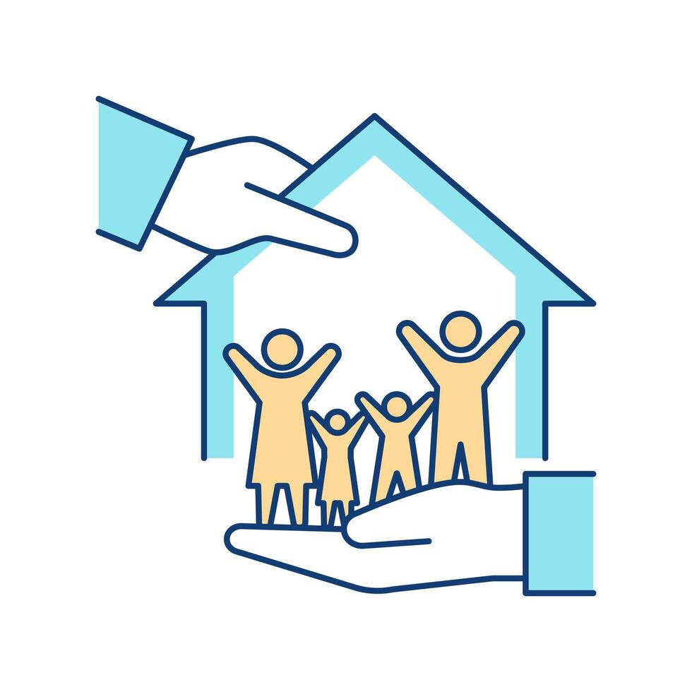 Housing Assistance Welfare Icon Stock Free