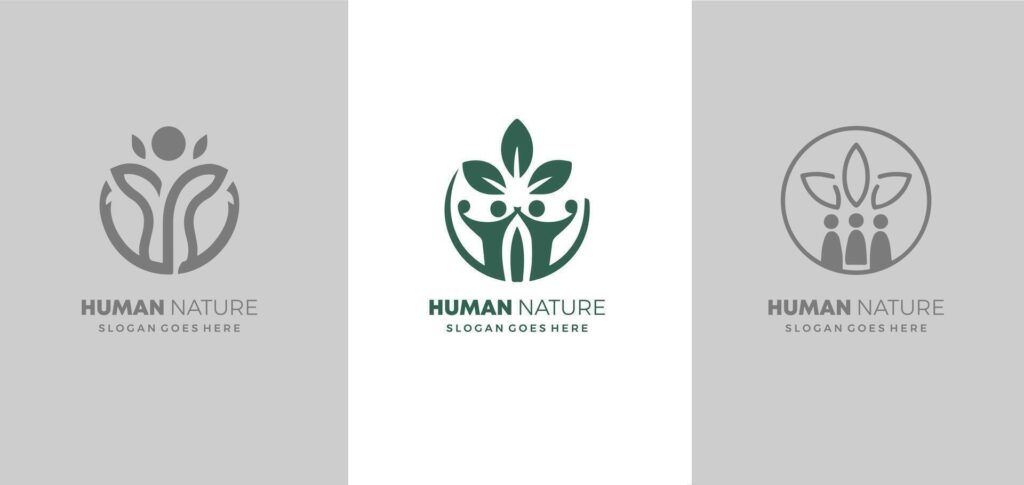 Human People Together Nature Leaves Abstract Illustration Logo Icon Design Template Element Free style Stock Free