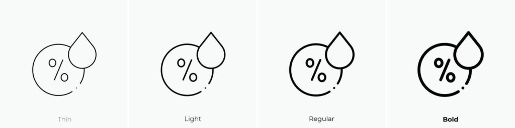 humidity icon. Thin, Light, Regular And Bold style design isolated on white background Stock Free