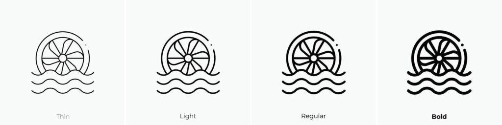 hydro power icon. Thin, Light, Regular And Bold style design isolated on white background Stock Free