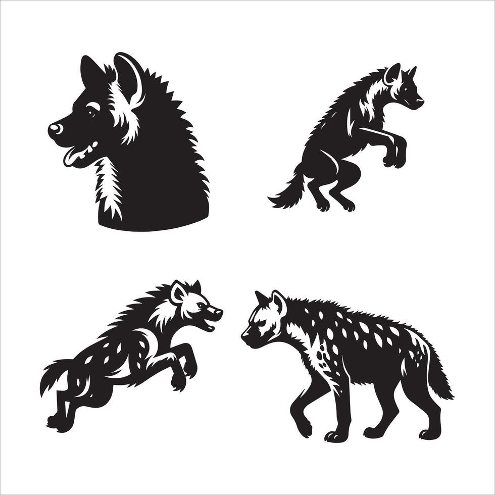 hyena silhouette icon graphic logo design Stock Free