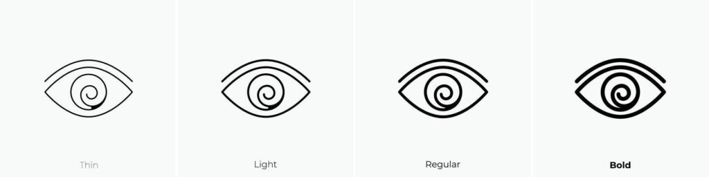 hypnosis icon. Thin, Light, Regular And Bold style design isolated on white background Stock Free