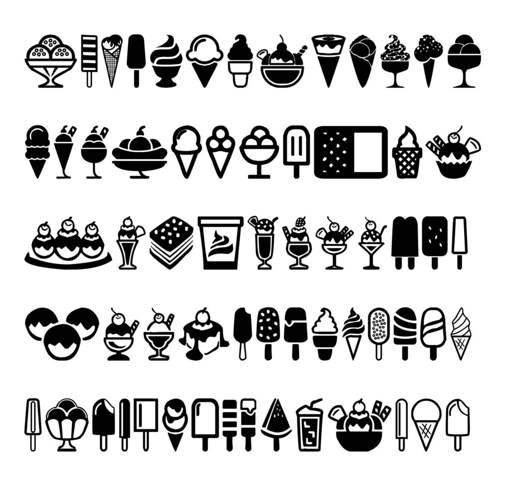 Ice cream icon vector collection Stock Free