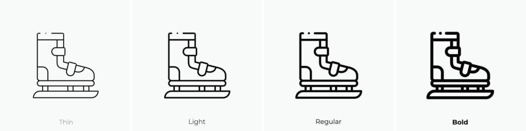 ice skating shoes icon. Thin, Light, Regular And Bold style design isolated on white background Stock Free