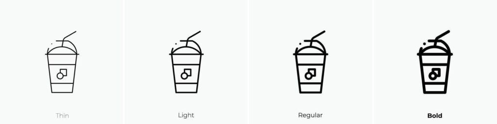 iced coffee icon. Thin, Light, Regular And Bold style design isolated on white background Stock Free