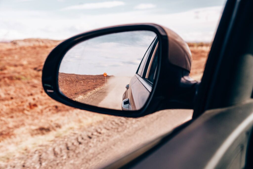 Iceland Dirt Road Side Mirror View Free Photo