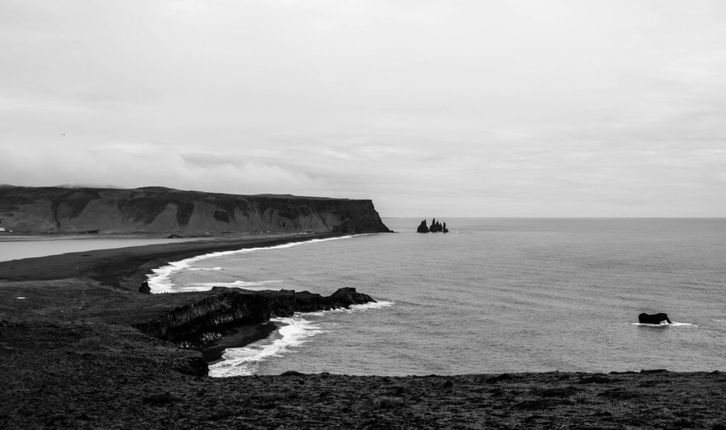 Icelandic Coast with Black Sand Free Photo