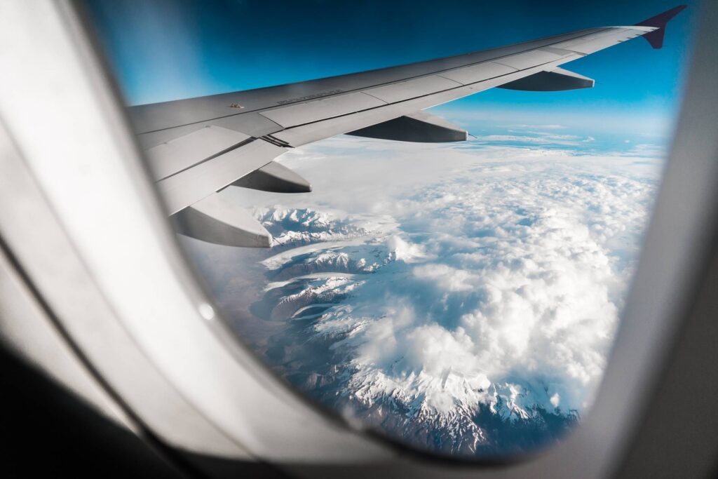 Icelandic Mountains and Glaciers from Airplane Free Photo