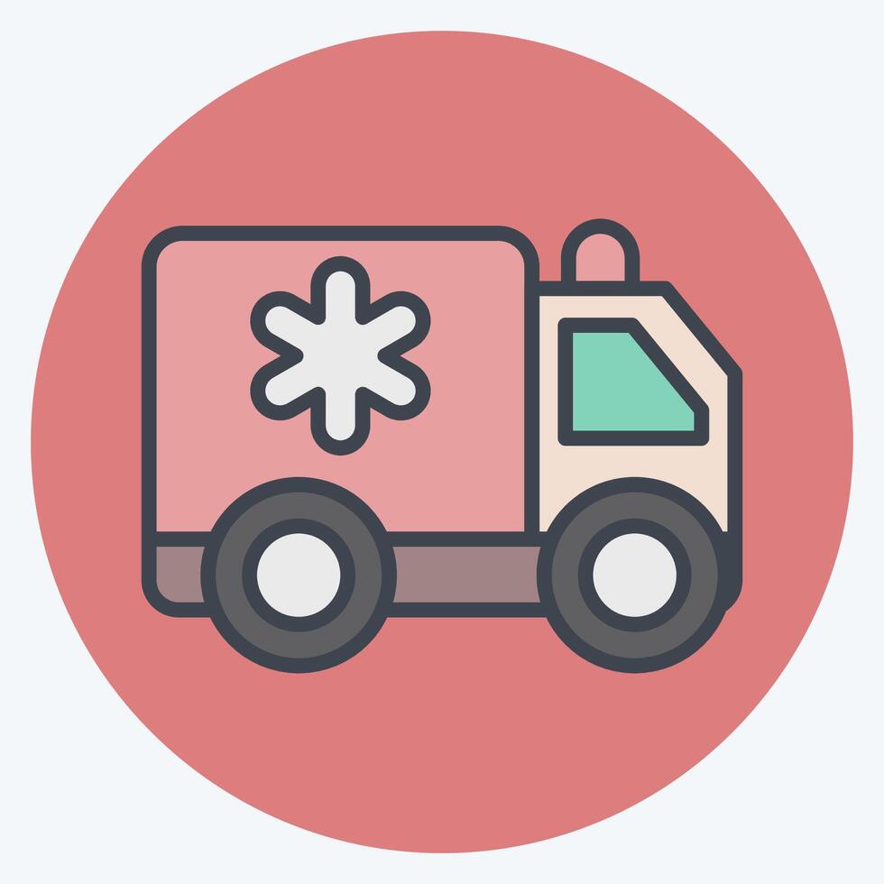 Icon Ambulance. related to Emergency symbol. color mate style. simple design illustration Stock Free