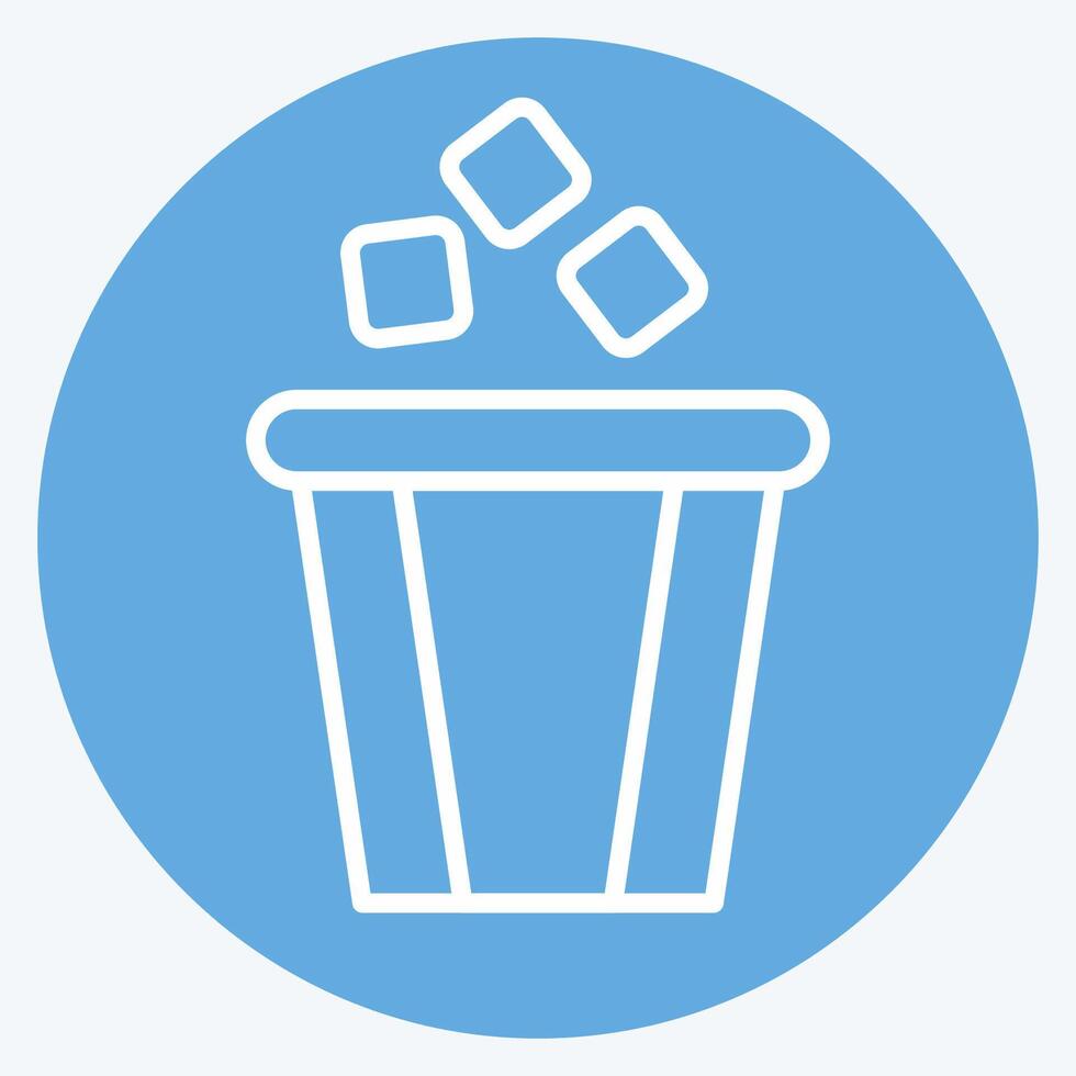 Icon Bin. related to Delete symbol. blue eyes style. simple design illustration Stock Free