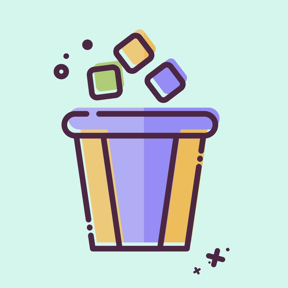 Icon Bin. related to Delete symbol. MBE style. simple design illustration Stock Free