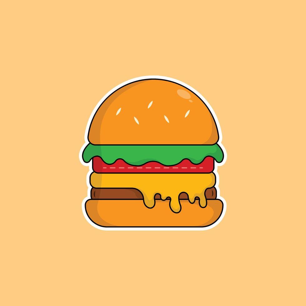 icon burger delicious fast food and drink illustration concept.premium illustration Stock Free