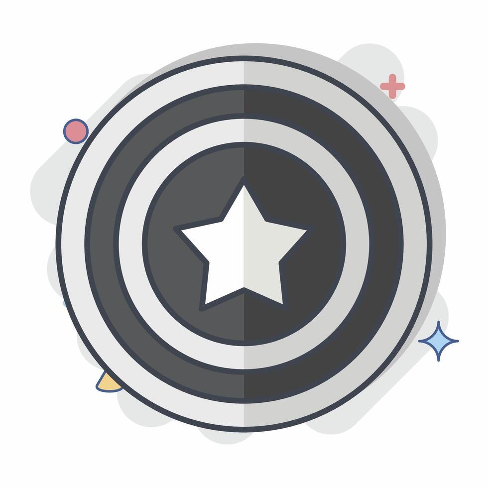 Icon Captain America. related to America symbol. comic style. simple design illustration Stock Free