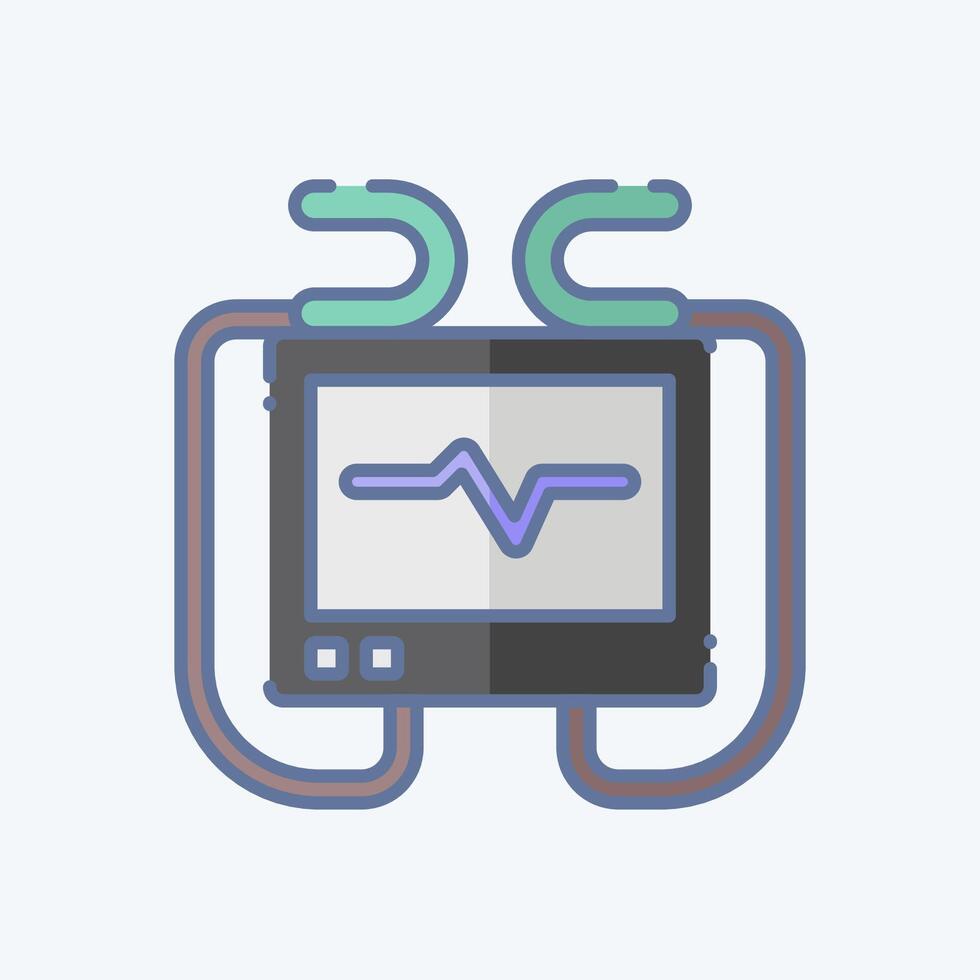 Icon Defibrillator Machine. related to Emergency symbol. doodle style. simple design illustration Stock Free