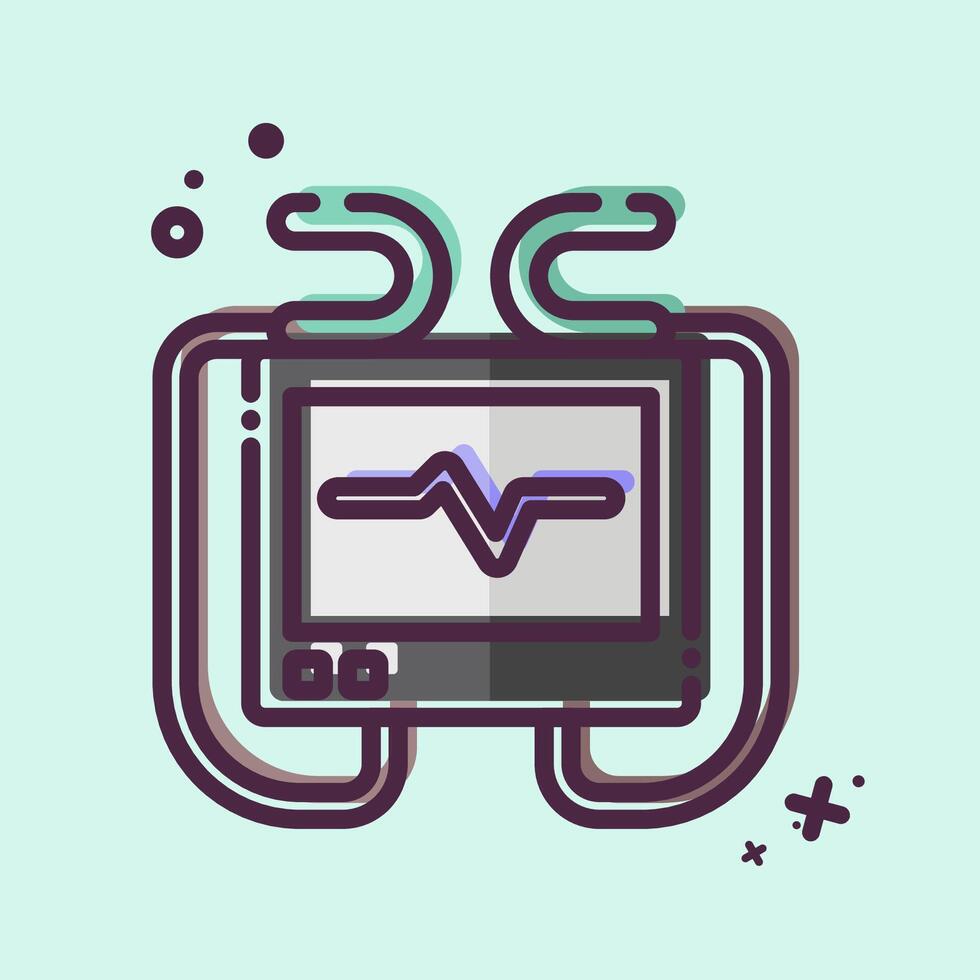 Icon Defibrillator Machine. related to Emergency symbol. MBE style. simple design illustration Stock Free